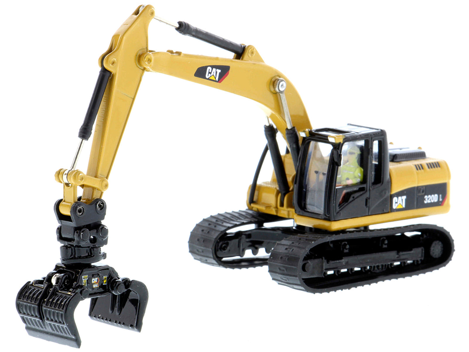 CAT Caterpillar 320D L Hydraulic Excavator with Multiple Work Tools and Operator "High Line" Series 1/87 (HO) Scale Diecast Model by Diecast Masters - image 2