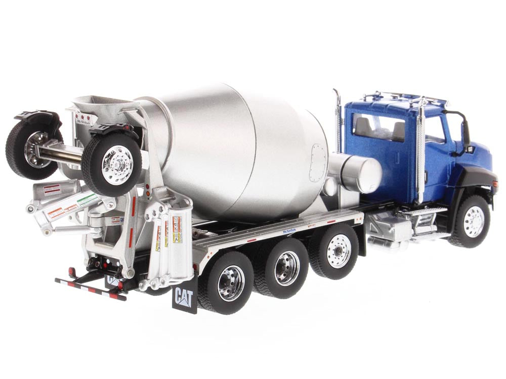CAT Caterpillar CT660 Day Cab Tractor with McNeilus Concrete Mixer Truck Blue Metallic 1/50 Diecast Model by Diecast Masters