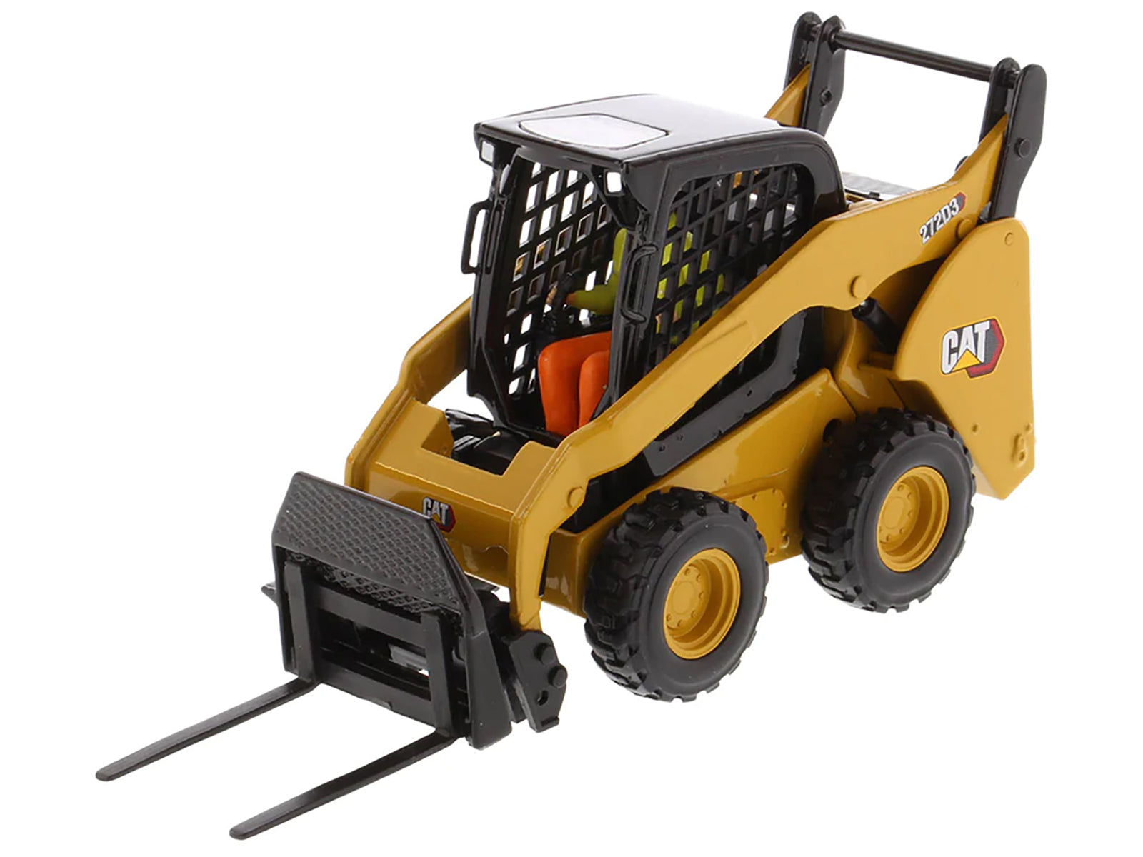 CAT Caterpillar 272D3 Skid Steer Loader with Operator Yellow "High Line" Series 1/32 Diecast Model by Diecast Masters - image 2