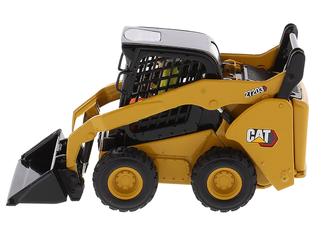 CAT Caterpillar 272D3 Skid Steer Loader with Operator Yellow "High Line" Series 1/32 Diecast Model by Diecast Masters - image 3