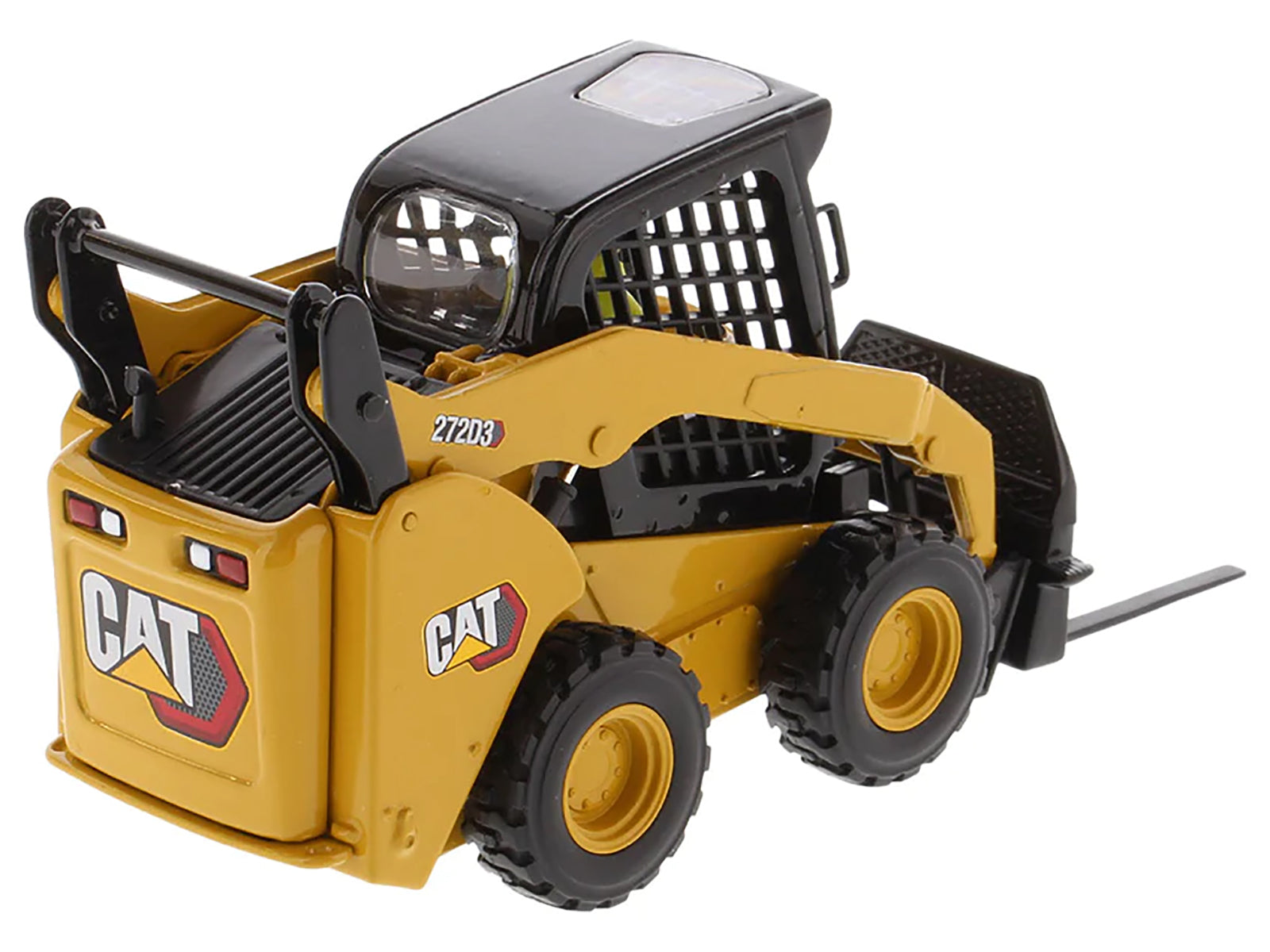 CAT Caterpillar 272D3 Skid Steer Loader with Operator Yellow "High Line" Series 1/32 Diecast Model by Diecast Masters - image 4