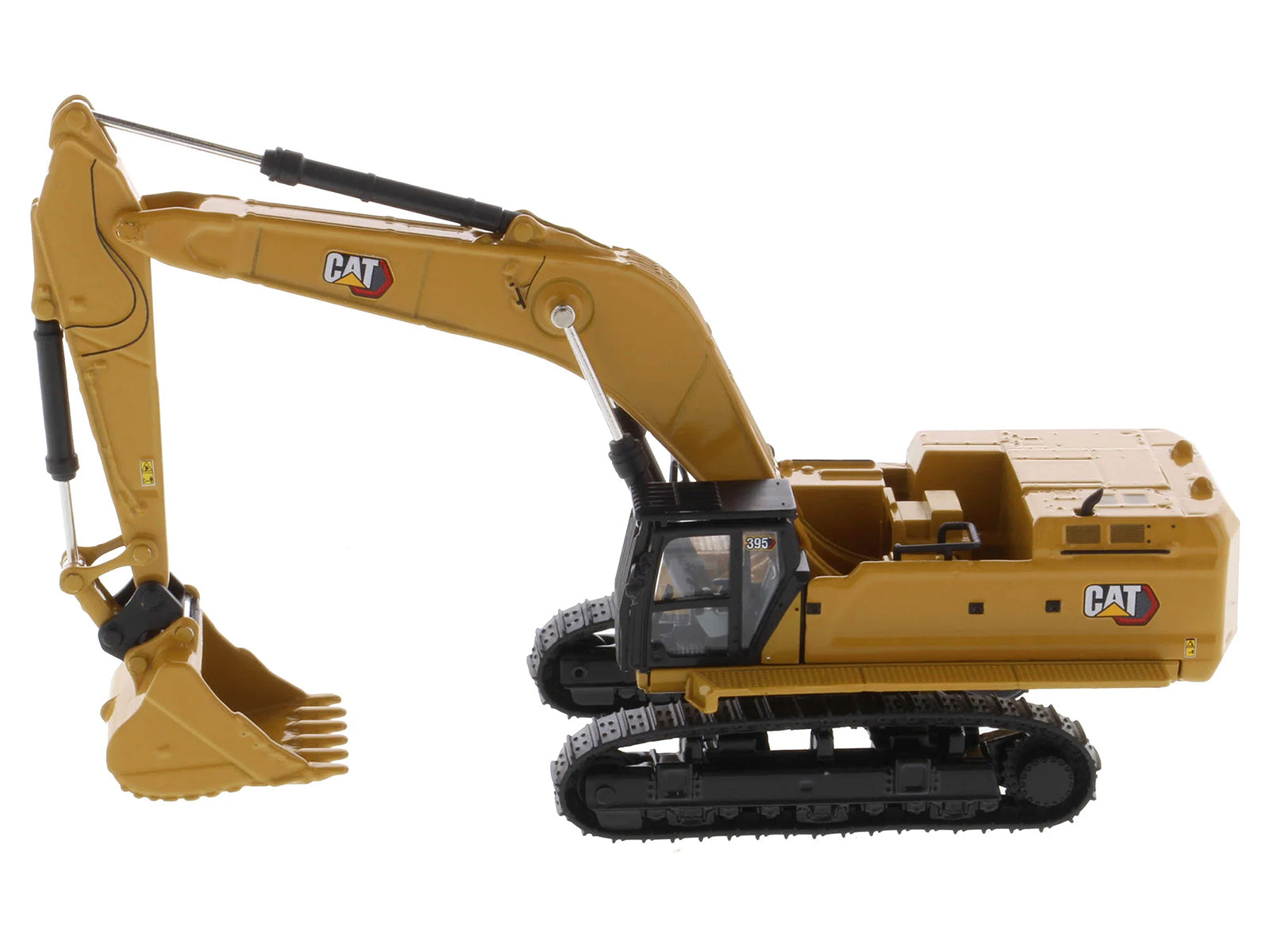 CAT Caterpillar 395 Next-Generation Hydraulic Excavator (General Purpose Version) Yellow with Additional Tools "High Line Series" 1/87 (HO) Diecast Model by Diecast Masters - image 3