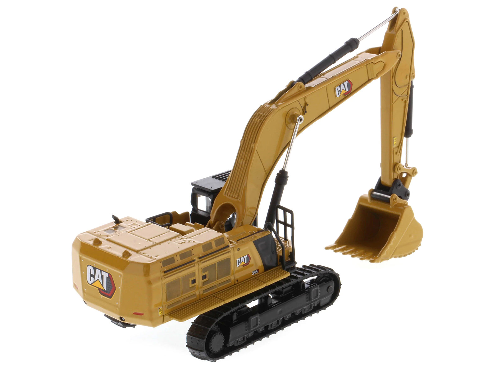 CAT Caterpillar 395 Next-Generation Hydraulic Excavator (General Purpose Version) Yellow with Additional Tools "High Line Series" 1/87 (HO) Diecast Model by Diecast Masters - image 4