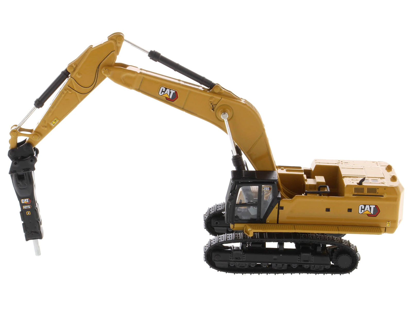 CAT Caterpillar 395 Next-Generation Hydraulic Excavator (General Purpose Version) Yellow with Additional Tools "High Line Series" 1/87 (HO) Diecast Model by Diecast Masters - image 2