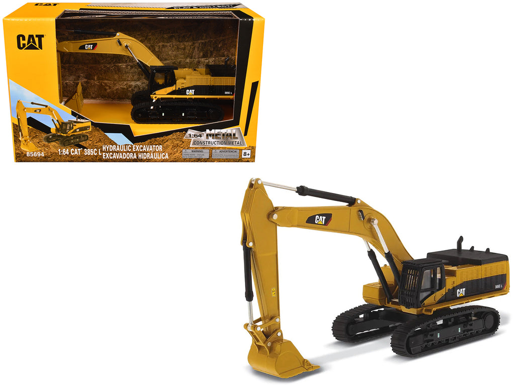 CAT Caterpillar 385C L Hydraulic Excavator Yellow "Play & Collect!" Series 1/64 Diecast Model by Diecast Masters