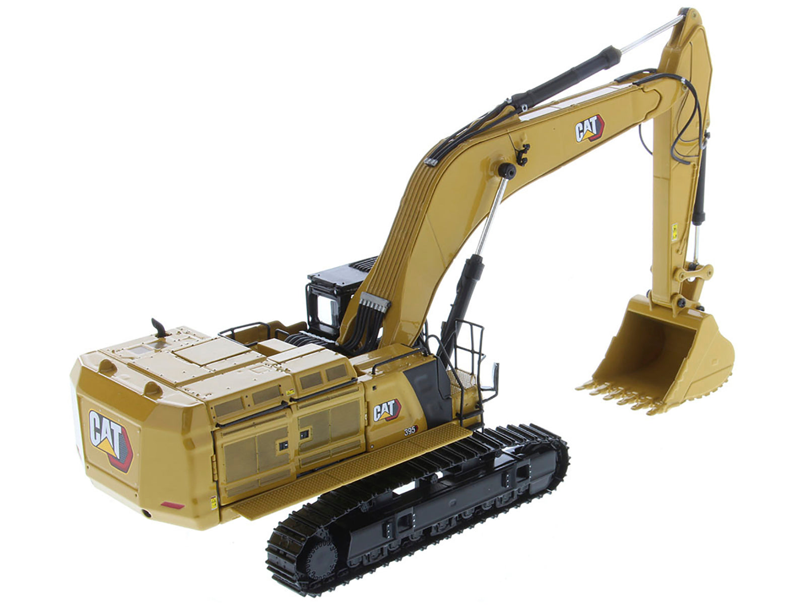 CAT Caterpillar 395 Next Generation Hydraulic Excavator (General Purpose Version) Yellow with Operator and Additional Tools "High Line" Series 1/50 Diecast Model by Diecast Masters - image 5