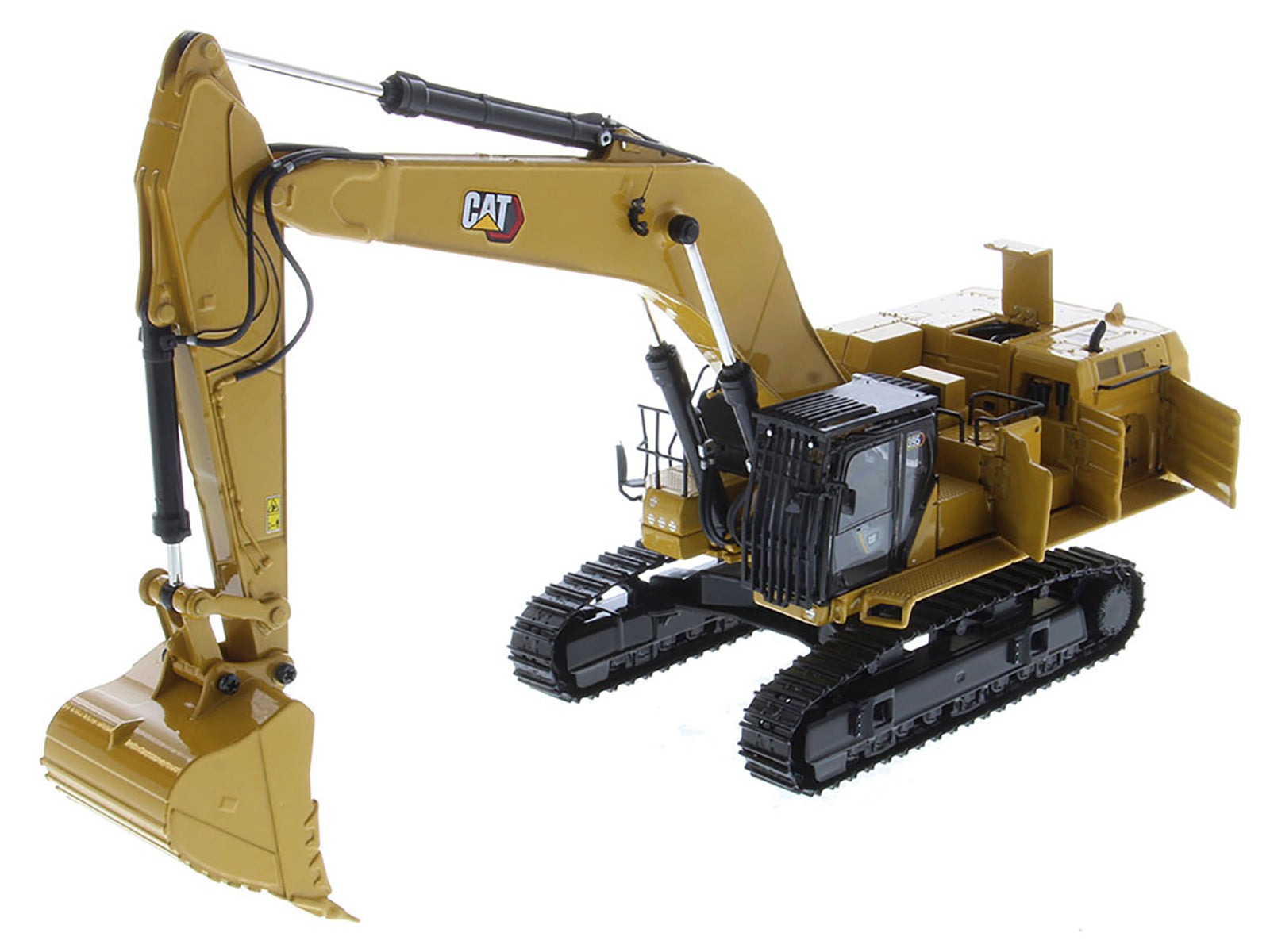 CAT Caterpillar 395 Next Generation Hydraulic Excavator (General Purpose Version) Yellow with Operator and Additional Tools "High Line" Series 1/50 Diecast Model by Diecast Masters - image 4