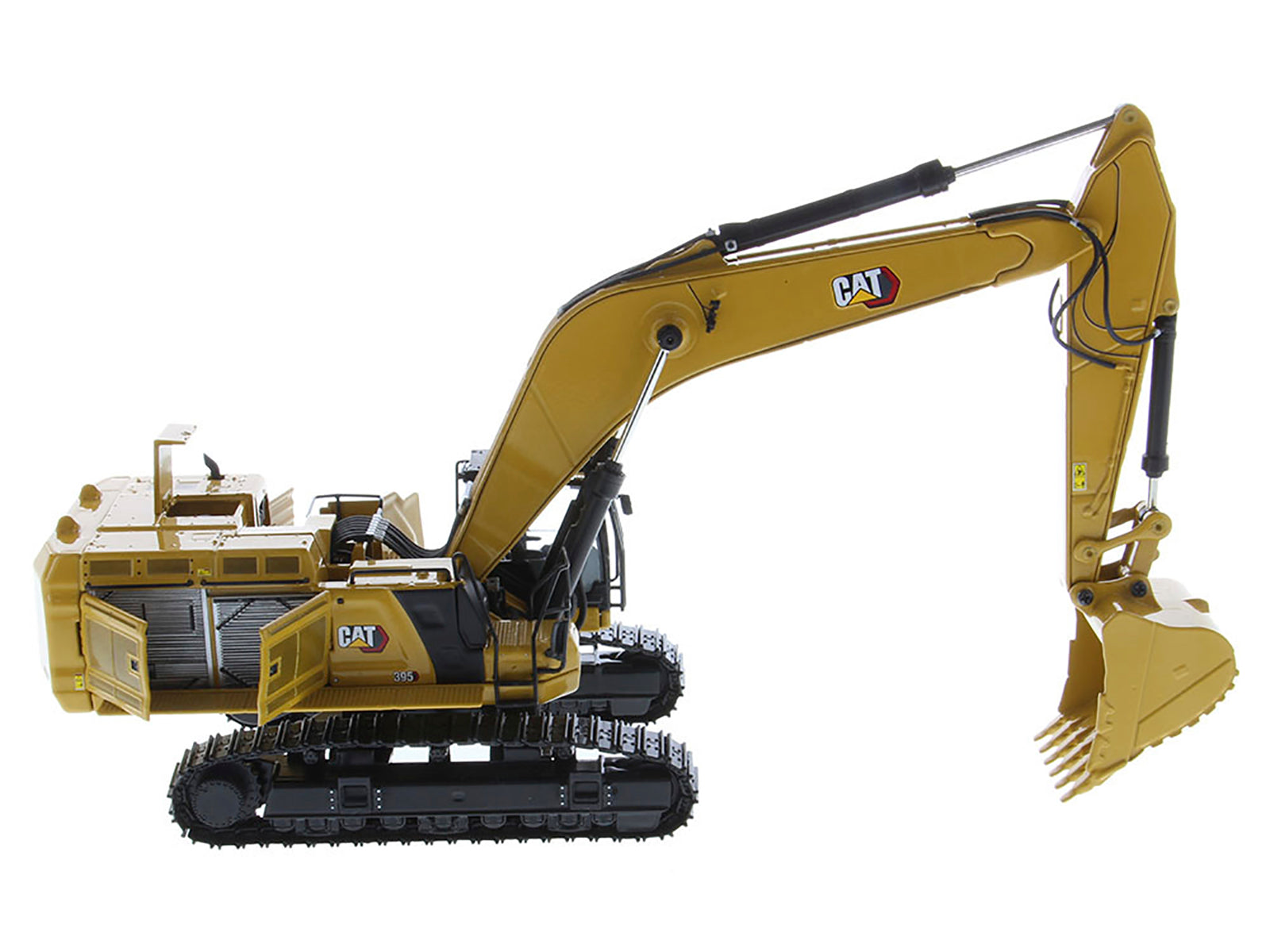 CAT Caterpillar 395 Next Generation Hydraulic Excavator (General Purpose Version) Yellow with Operator and Additional Tools "High Line" Series 1/50 Diecast Model by Diecast Masters - image 3