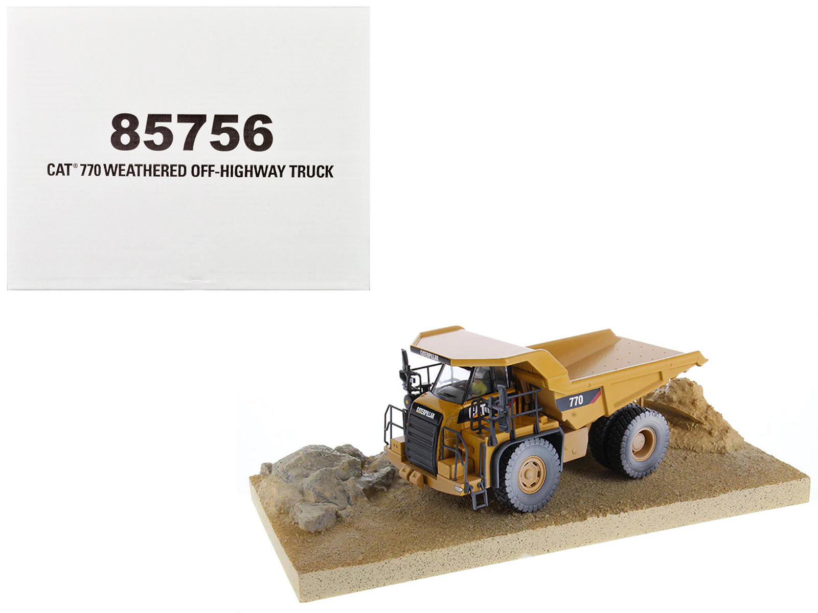 CAT Caterpillar 770 Off-Highway Truck Yellow (Weathered) with Operator "Weathered" Series 1/50 Diecast Model by Diecast Masters
