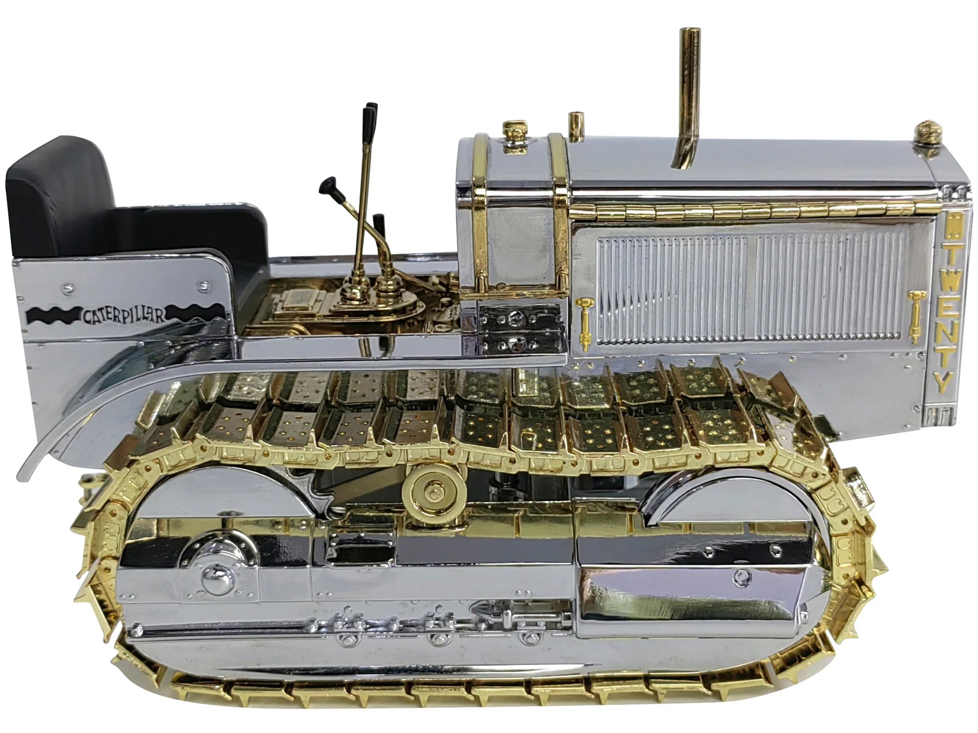 CAT Caterpillar Twenty Tractor "100th Anniversary" Chrome and Gold "Centennial Series" 1/16 Diecast Model by Diecast Masters - image 2