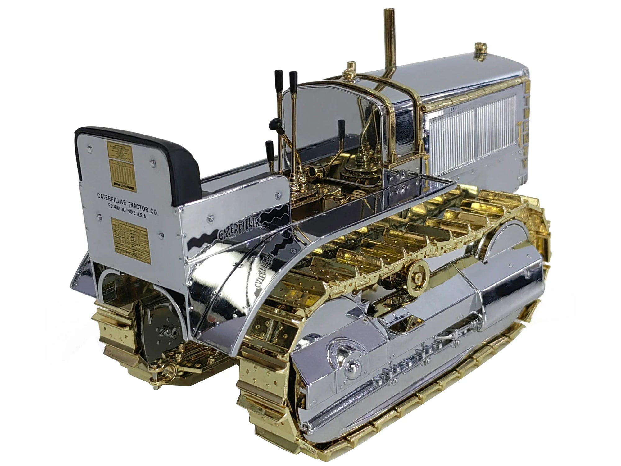 CAT Caterpillar Twenty Tractor "100th Anniversary" Chrome and Gold "Centennial Series" 1/16 Diecast Model by Diecast Masters - image 3