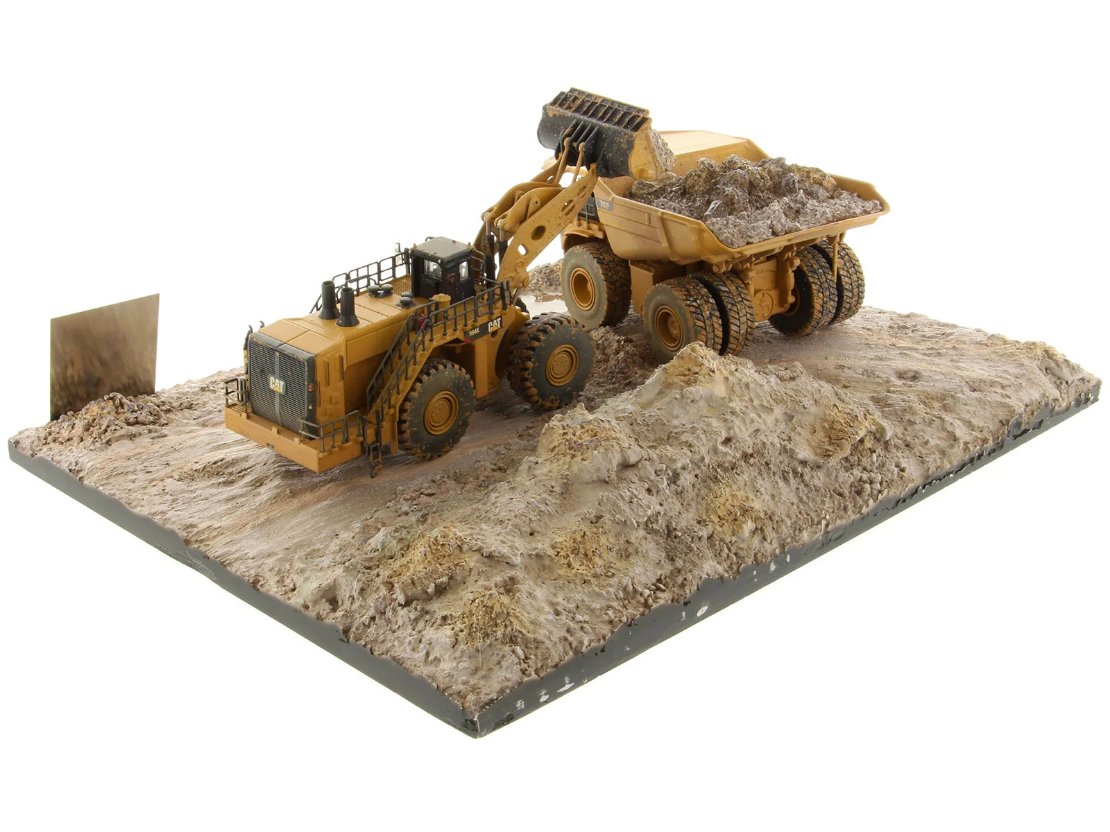 CAT Caterpillar 994K Wheel Loader and 797 Mining Truck Yellow (Weathered) Set of 2 Pieces "Weathered Series" 1/125 Diecast Model by Diecast Masters - image 3
