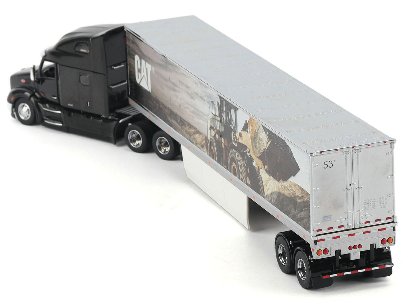 Peterbilt 579 UltraLoft Truck Tractor Black Metallic with "CAT Caterpillar" Mural Trailer "Transport Series" 1/50 Diecast Model by Diecast Masters - image 3