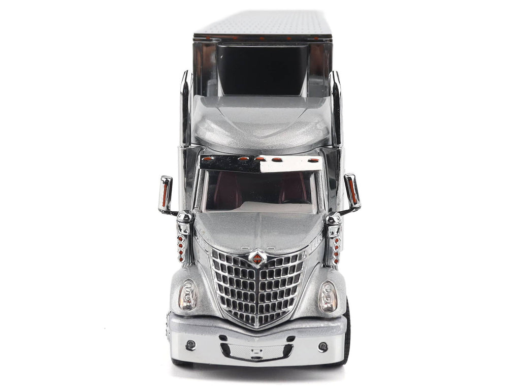 International Lonestar Truck with Sleeper Silver Metallic with "CAT Caterpillar" Mural Trailer "Transport Series" 1/50 Diecast Model by Diecast Masters - image 4