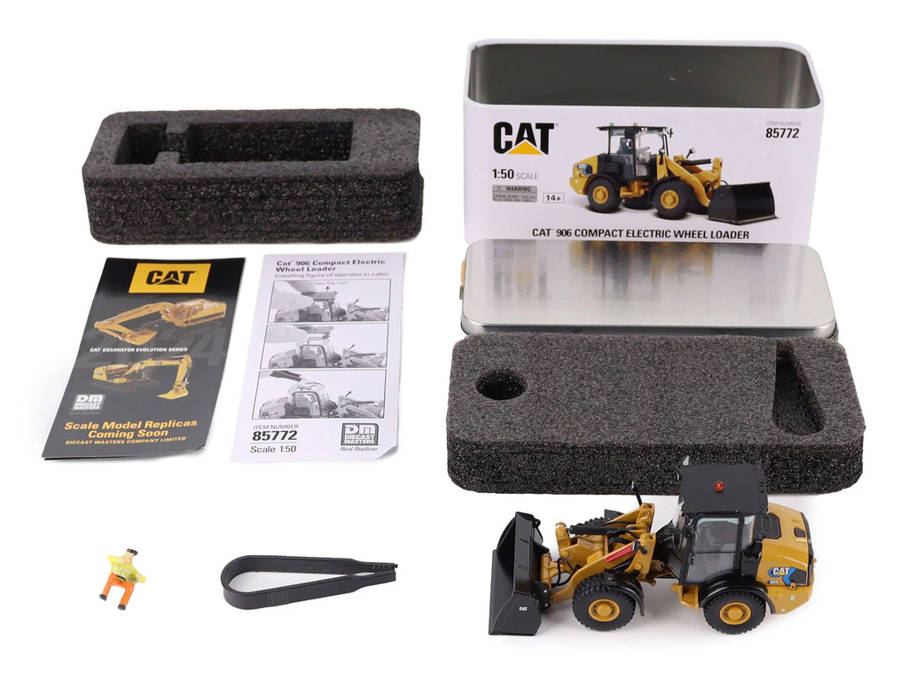 CAT Caterpillar 906 Electric Compact Wheel Loader Yellow with Operator "High Line Series" 1/50 Diecast Model by Diecast Masters - image 5
