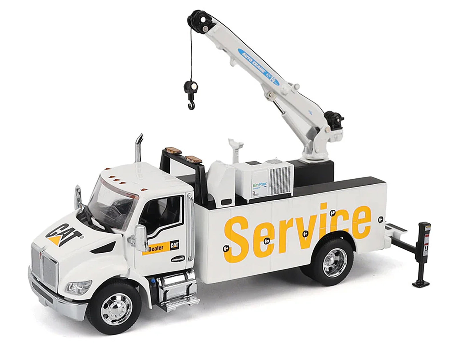 Kenworth T380 Auto-Crane Titan 85 Truck with Miller EnPak White "Transport Series" 1/50 Diecast Model by Diecast Masters - image 2