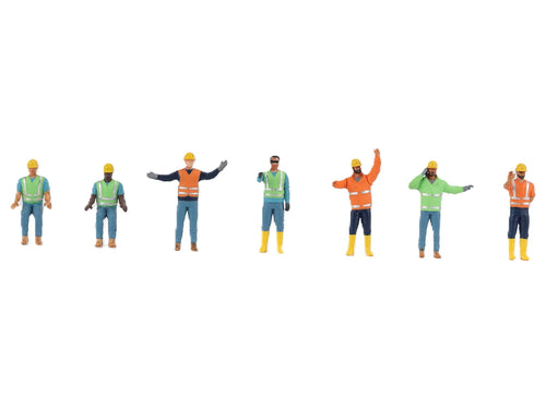 "Construction Workers" 7 Piece Figure Set for 1/50 Scale Models by Diecast Masters - image 2