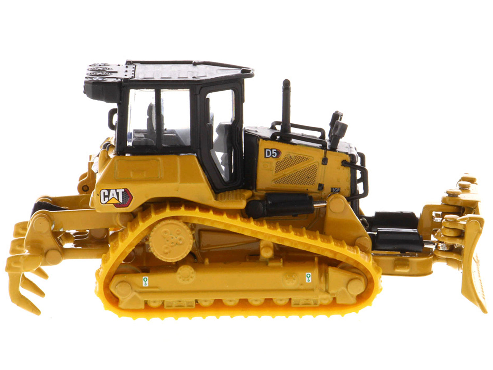 CAT Caterpillar D5 Track-Type Dozer Yellow with Fine Grading Undercarriage and Foldable Blade "High Line Series" 1/87 (HO) Scale Diecast Model by Diecast Masters - image 3