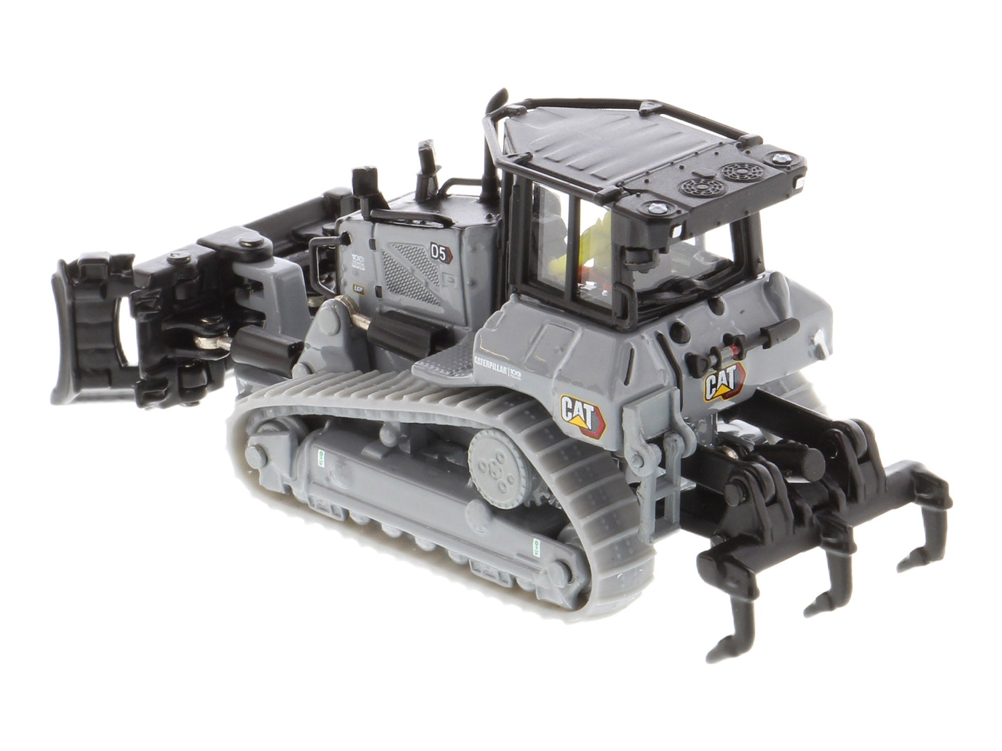 CAT Caterpillar D5 Track-Type Dozer "Centennial" Gray with Operator "High Line Series" 1/87 (HO) Diecast Model by Diecast Masters - image 4