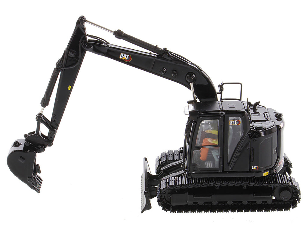 CAT Caterpillar 315 Track Type Hydraulic Excavator Special Black Finish with Operator "High Line" Series 1/50 Diecast Model by Diecast Masters - image 2