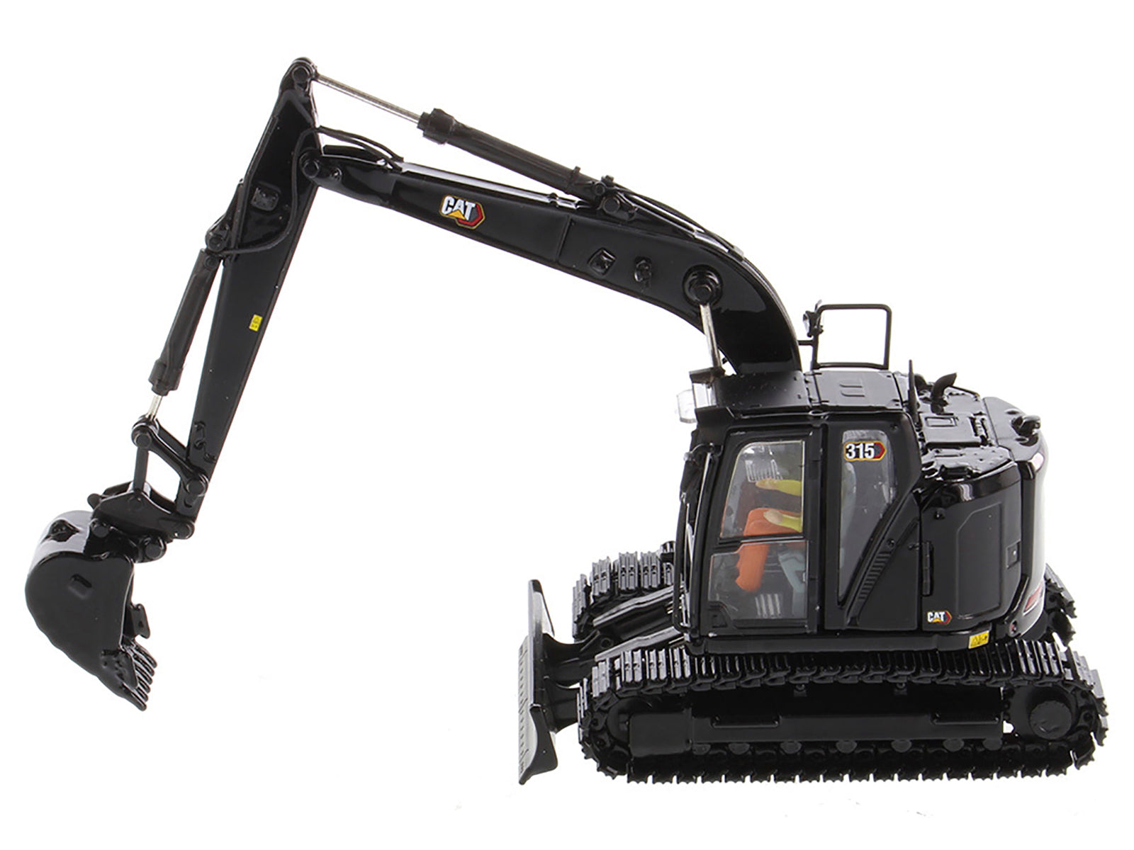 CAT Caterpillar 315 Track Type Hydraulic Excavator Special Black Finish with Operator "High Line" Series 1/50 Diecast Model by Diecast Masters - image 2