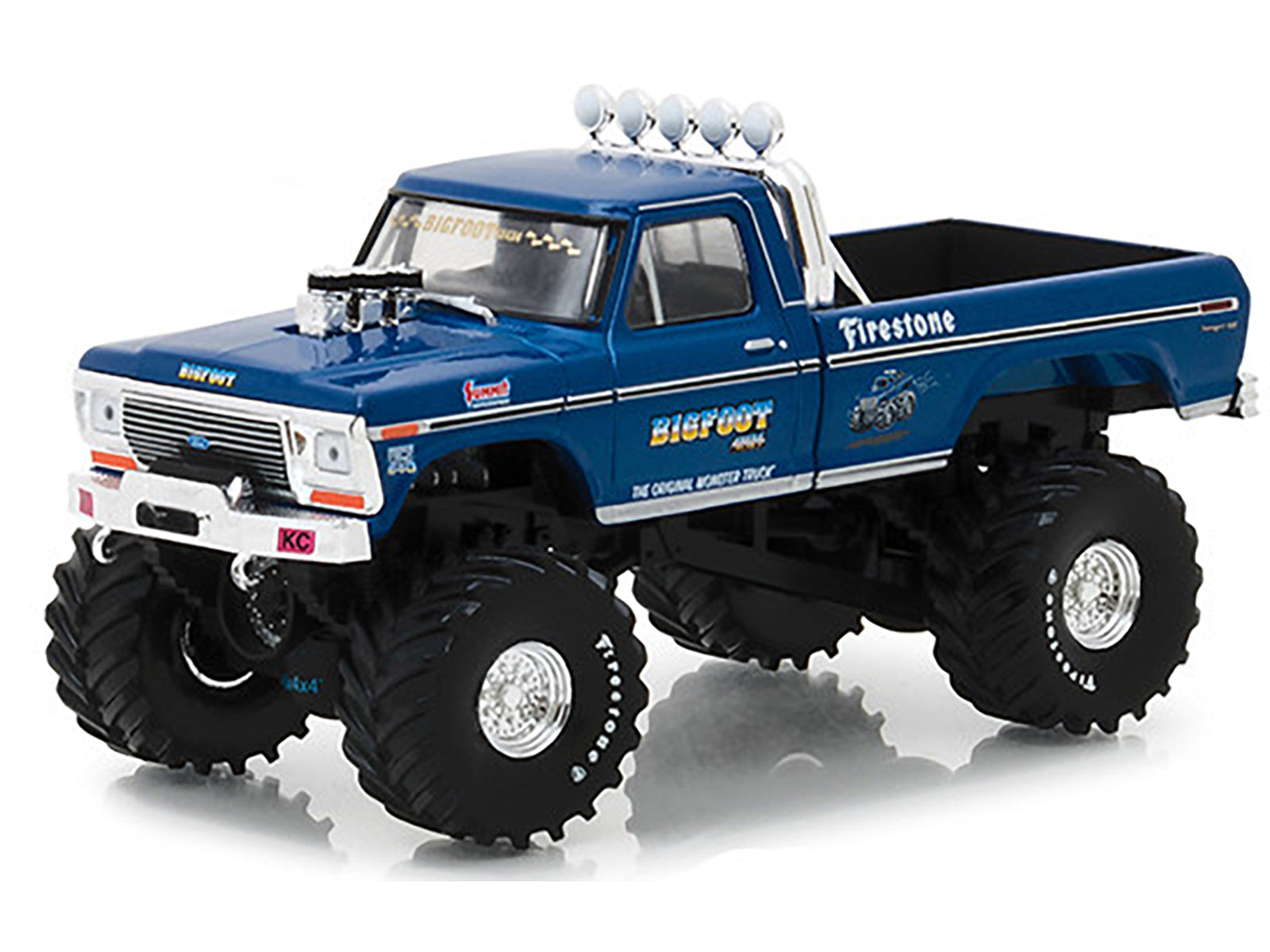 1974 Ford F-250 Ranger XLT Monster Truck Bigfoot #1 "The Original Monster Truck" Blue "Kings of Crunch" 1/43 Diecast Model Car by Greenlight - image 2