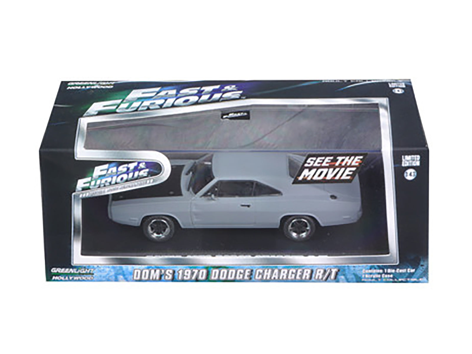 Dom's 1970 Dodge Charger R/T Primered Grey "Fast and Furious" Movie (2009) 1/43 Diecast Car Model by Greenlight - image 3