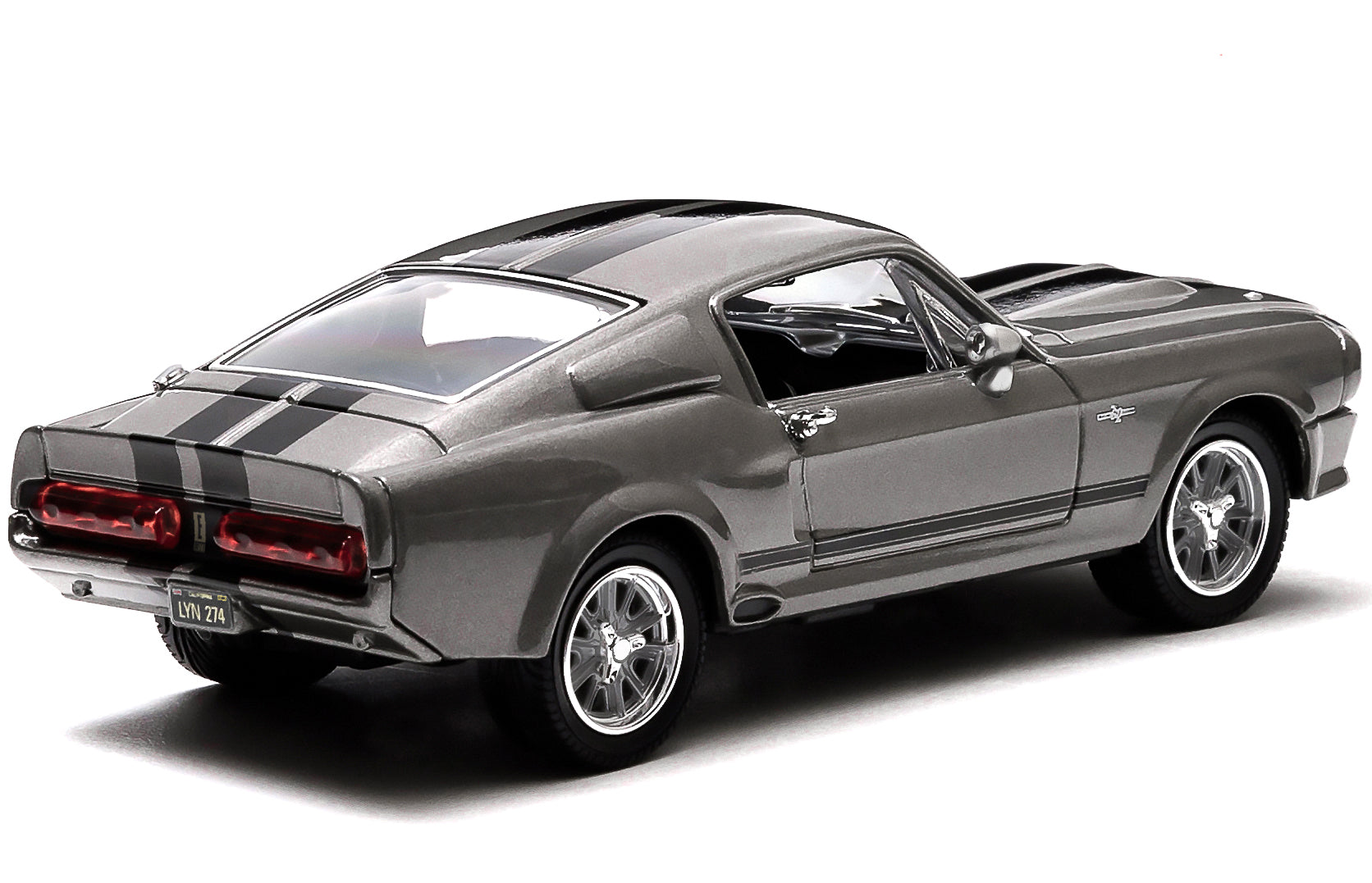 1967 Ford Mustang Custom "Eleanor" Gray Metallic with Black Stripes "Gone in 60 Seconds" (2000) Movie 1/43 Diecast Model Car by Greenlight - image 3