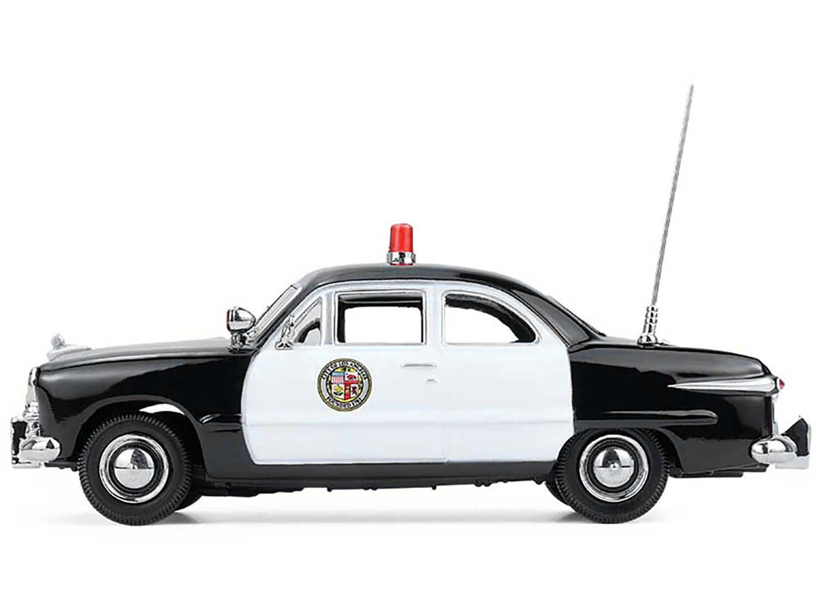 1949 Ford Custom Police Car "LAPD (Los Angeles Police Department)" Black and White 1/43 Diecast Model Car by Greenlight - image 2