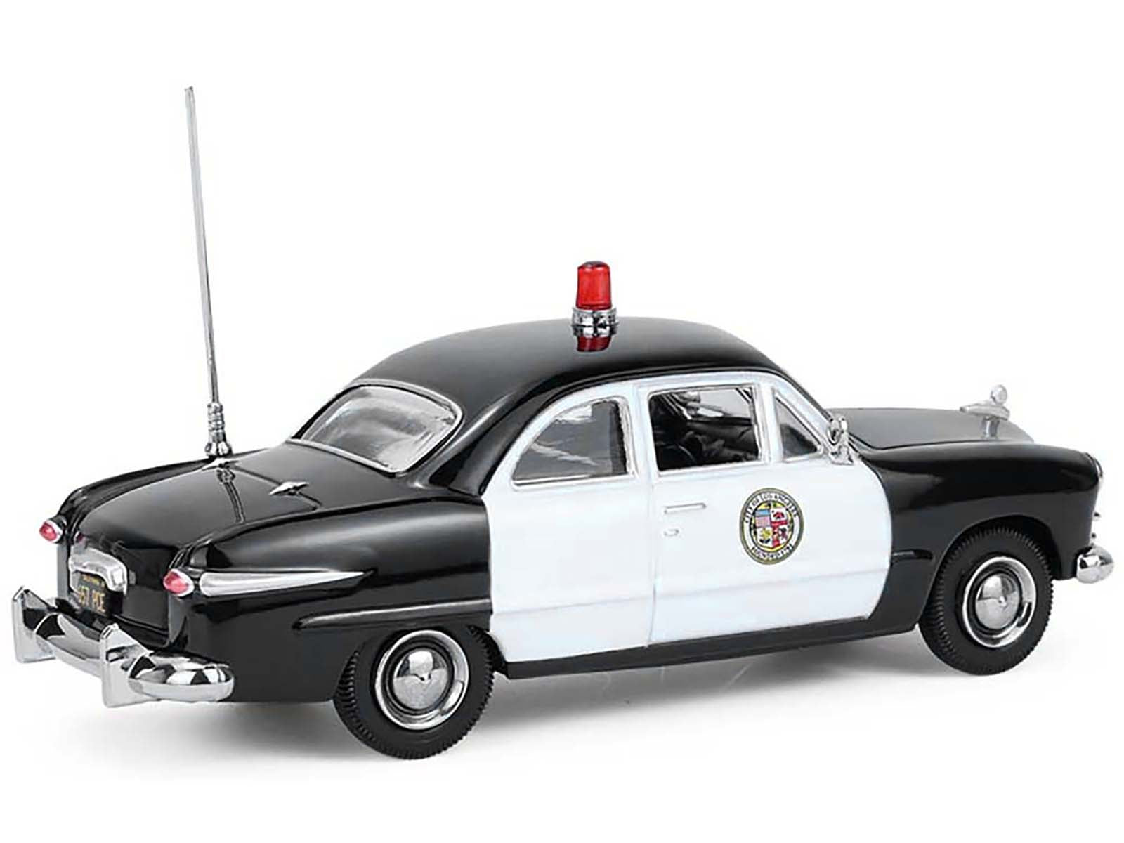 1949 Ford Custom Police Car "LAPD (Los Angeles Police Department)" Black and White 1/43 Diecast Model Car by Greenlight - image 3