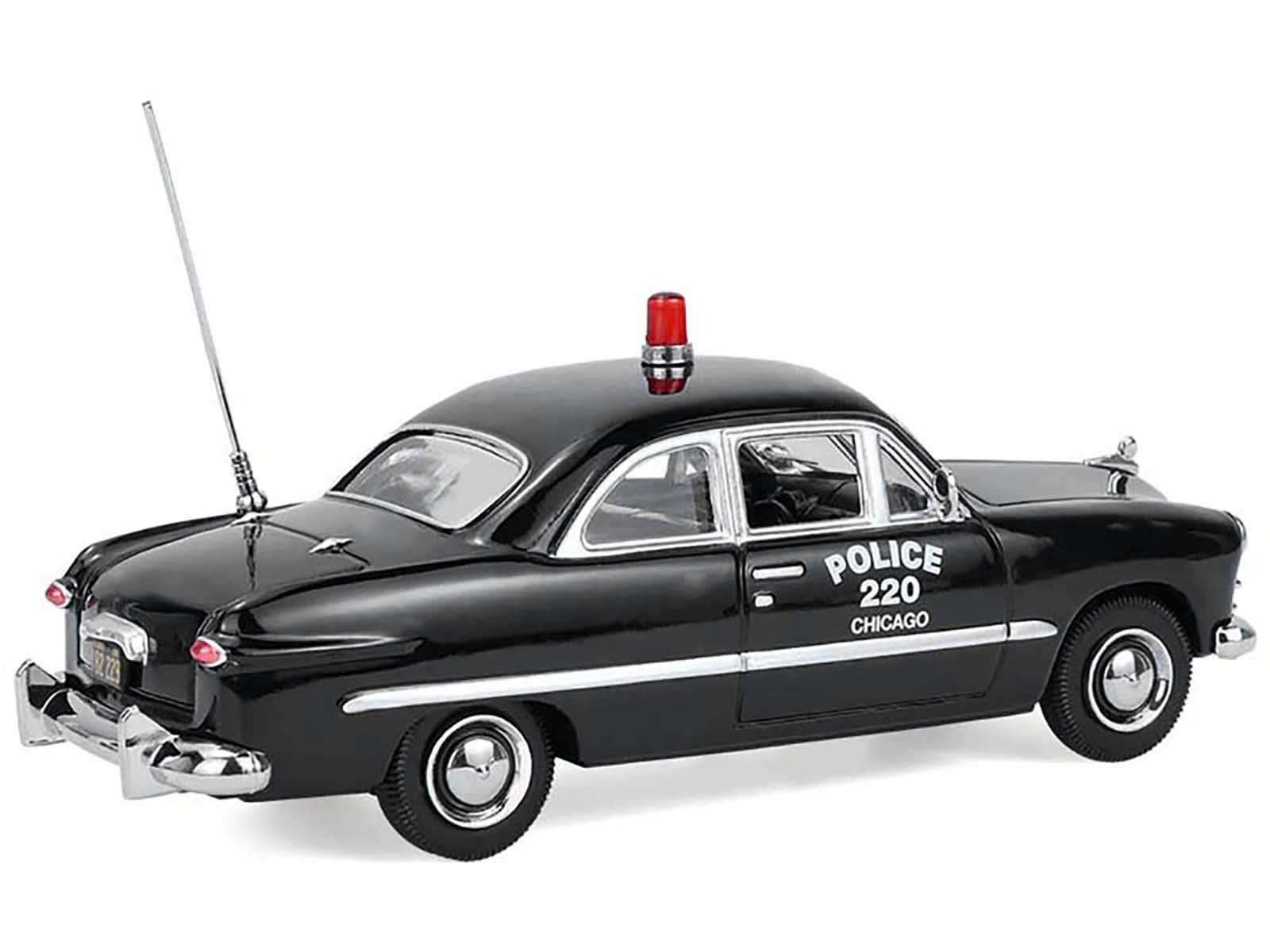 1949 Ford Custom Police Car "Chicago Police Department" Black 1/64 Diecast Model Car by Greenlight - image 3