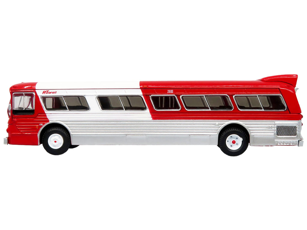 Flxible 53102 New Look Transit Bus "Pittsburgh Area Transit" Red and White "Vintage Bus & Motorcoach Collection" Limited Edition 1/87 (HO) Diecast Model by Iconic Replicas - image 2