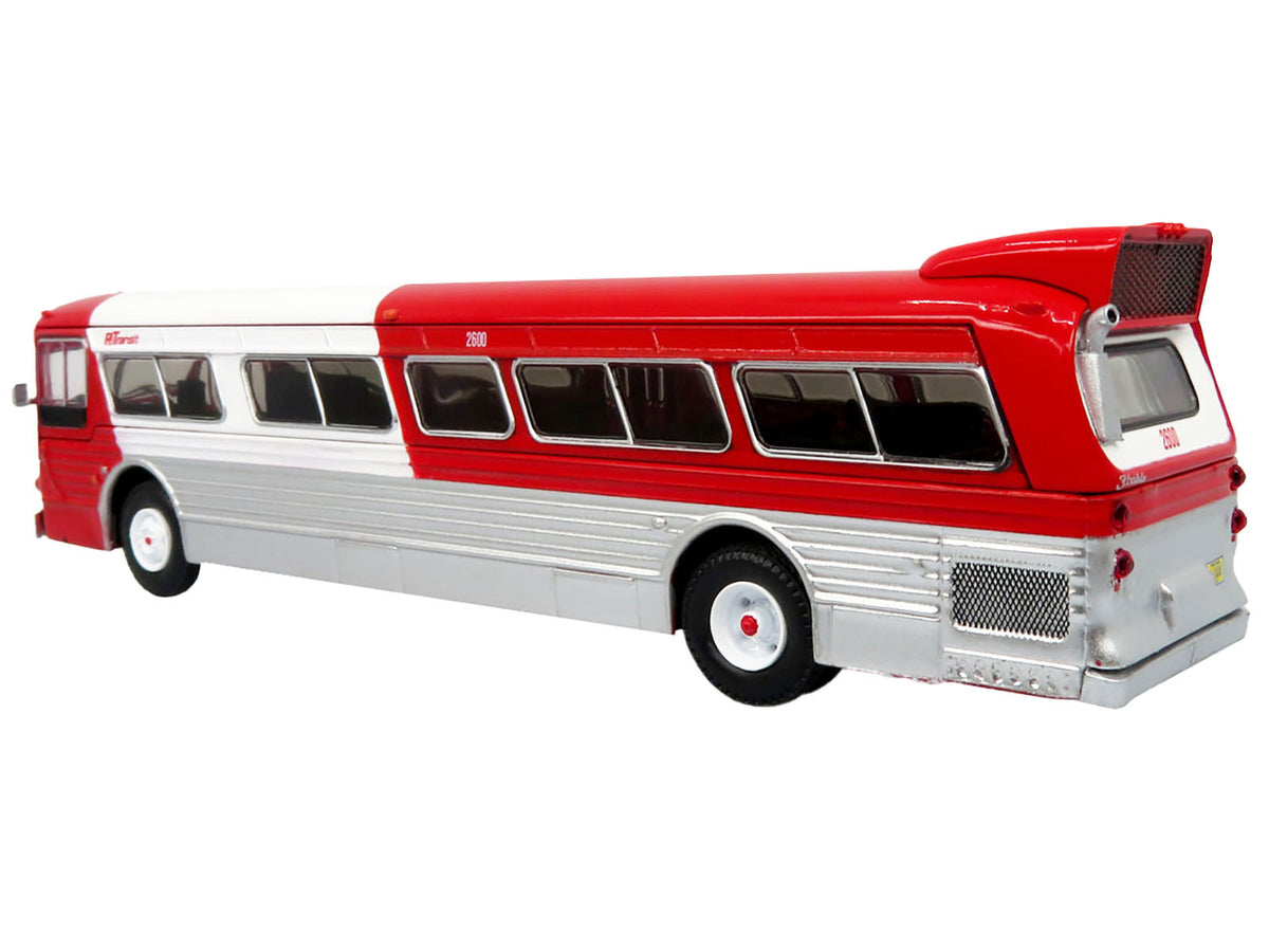 Flxible 53102 New Look Transit Bus "Pittsburgh Area Transit" Red and White "Vintage Bus & Motorcoach Collection" Limited Edition 1/87 (HO) Diecast Model by Iconic Replicas - image 3