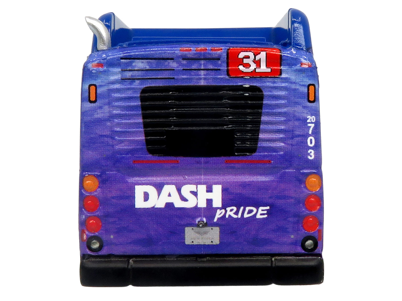 New Flyer Xcelsior XN40 Transit Bus "DASH Pride Livery" Blue with Rainbow Graphics "The Bus & Motorcoach Collection" Limited Edition 1/87 (HO) Diecast Model by Iconic Replicas - image 5