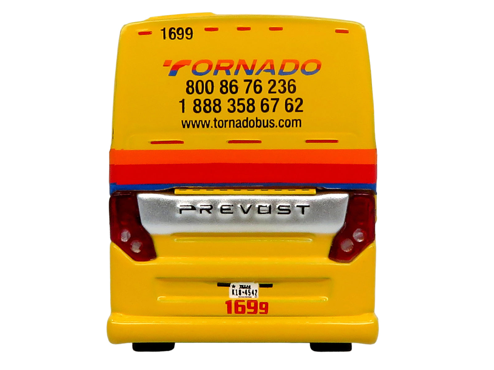 Prevost H3-45 Coach Bus "Tornado Bus Company" Yellow with Graphics Limited Edition 1/87 (HO) Diecast Model by Iconic Replicas - image 5