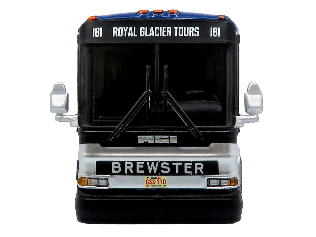 2001 MCI D4000 Coach Bus "Brewster Gray Line" White with Blue Stripes "Vintage Bus & Motorcoach Collection" Limited Edition to 504 pieces Worldwide 1/87 (HO) Diecast Model by Iconic Replicas - image 4