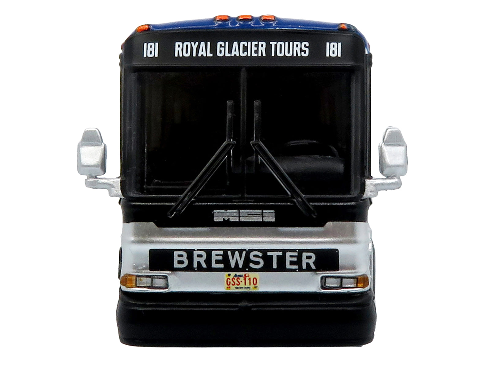 2001 MCI D4000 Coach Bus "Brewster Gray Line" White with Blue Stripes "Vintage Bus & Motorcoach Collection" Limited Edition to 504 pieces Worldwide 1/87 (HO) Diecast Model by Iconic Replicas - image 4