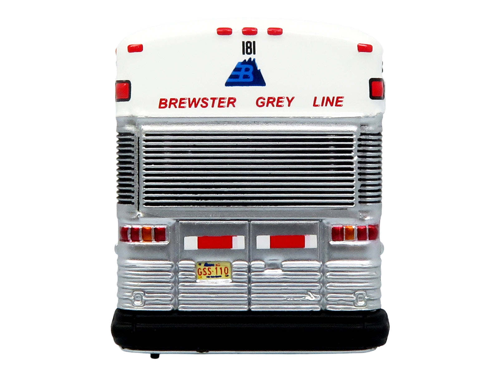 2001 MCI D4000 Coach Bus "Brewster Gray Line" White with Blue Stripes "Vintage Bus & Motorcoach Collection" Limited Edition to 504 pieces Worldwide 1/87 (HO) Diecast Model by Iconic Replicas - image 5