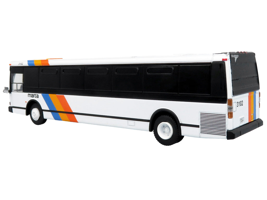 1980 Grumman 870 Advanced Design Transit Bus "MARTA Atlanta" White with Stripes "Vintage Bus & Motorcoach Collection" Limited Edition 1/87 (HO) Diecast Model by Iconic Replicas - image 3