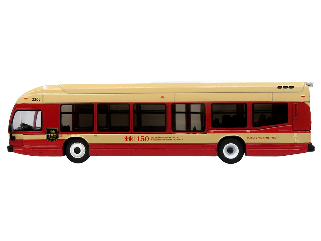 Nova Bus LFS HEV Transit Bus "Hamilton Street Railway 150th Anniversary" Cream and Red "The Bus & Motorcoach Collection" Limited Edition to 504 pieces Worldwide 1/87 (HO) Diecast Model by Iconic Replicas - image 2