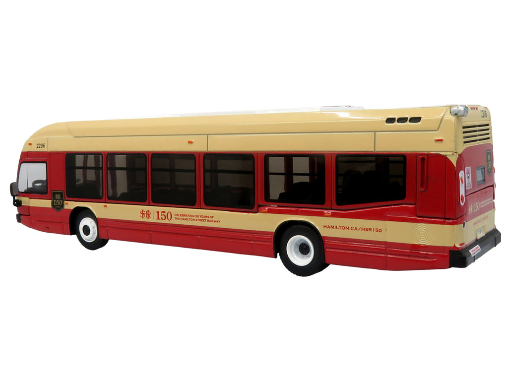Nova Bus LFS HEV Transit Bus "Hamilton Street Railway 150th Anniversary" Cream and Red "The Bus & Motorcoach Collection" Limited Edition to 504 pieces Worldwide 1/87 (HO) Diecast Model by Iconic Replicas - image 3