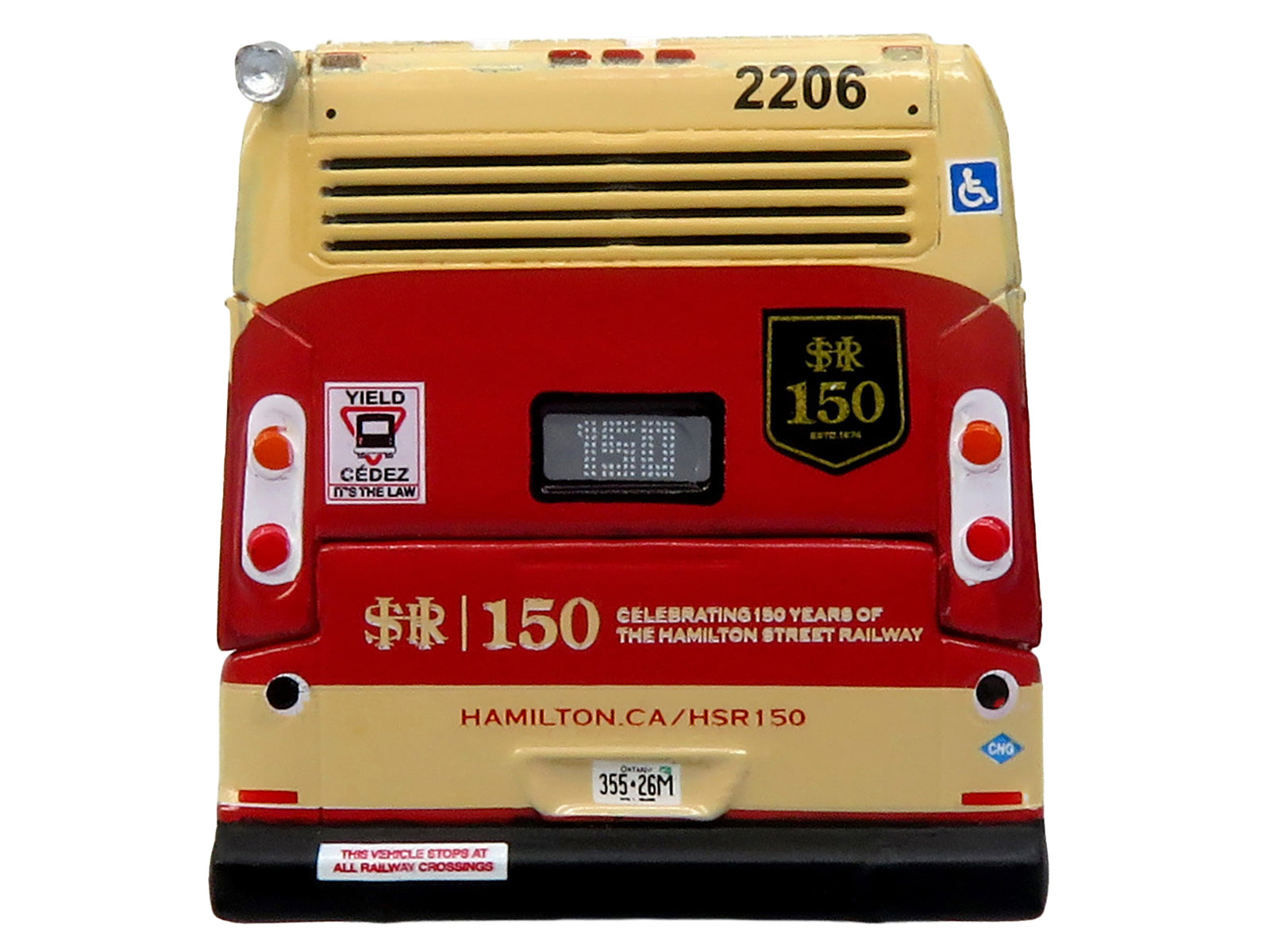 Nova Bus LFS HEV Transit Bus "Hamilton Street Railway 150th Anniversary" Cream and Red "The Bus & Motorcoach Collection" Limited Edition to 504 pieces Worldwide 1/87 (HO) Diecast Model by Iconic Replicas - image 5