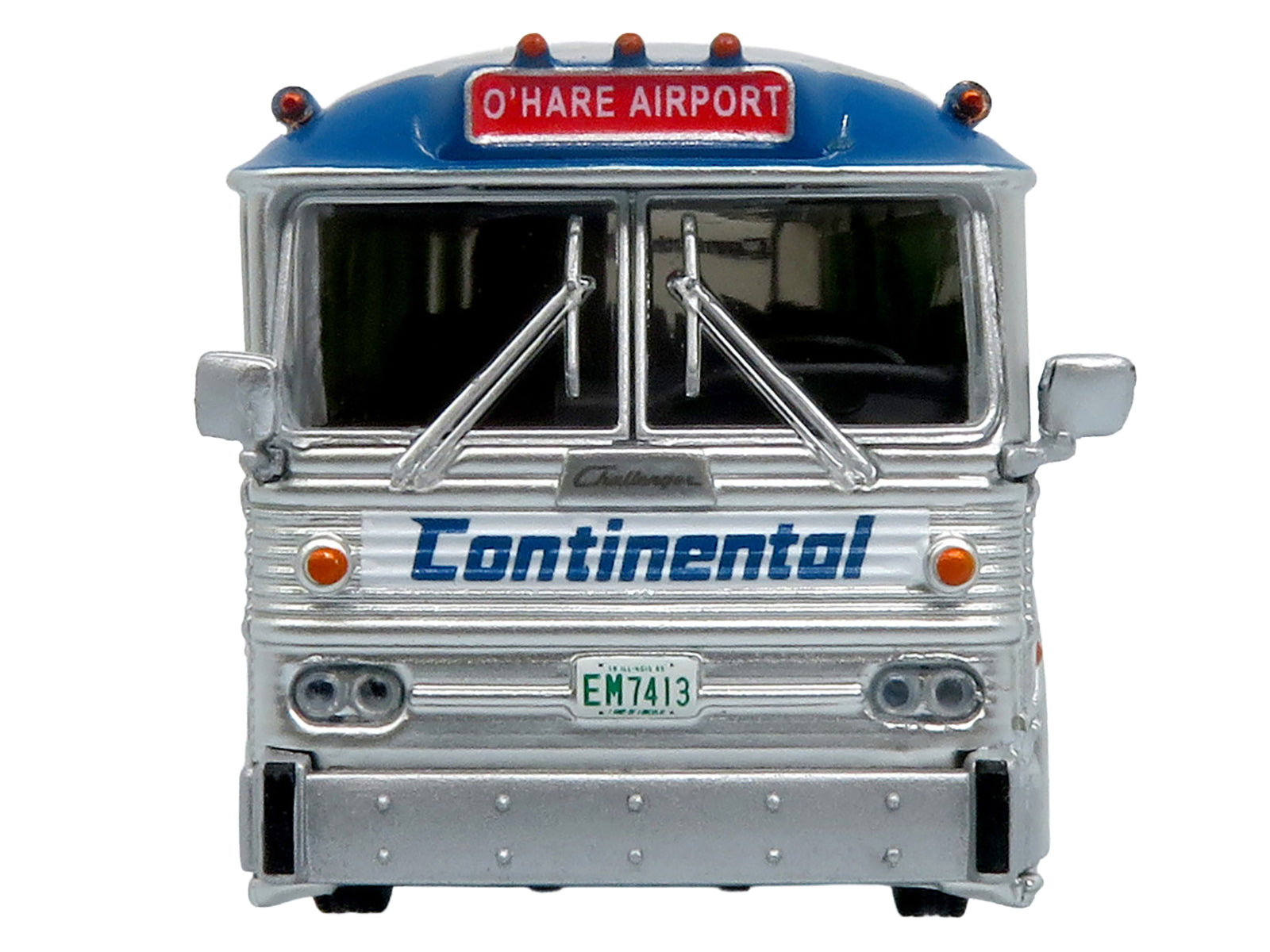 1964 MCI MC-5A Coach Bus "Continental Air Transport" Silver with Blue Stripes "Vintage Bus & Motorcoach Collection" Limited Edition to 504 pieces Worldwide 1/87 (HO) Diecast Model by Iconic Replicas - image 5