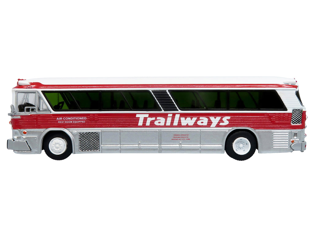 1964 MCI MC-5A Coach Bus "Trailways Chicago" White with Red Stripes "Vintage Bus & Motorcoach Collection" Limited Edition to 504 pieces Worldwide 1/87 (HO) Diecast Model by Iconic Replicas - image 2