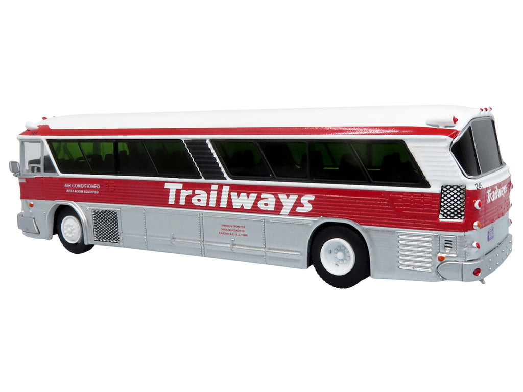 1964 MCI MC-5A Coach Bus "Trailways Chicago" White with Red Stripes "Vintage Bus & Motorcoach Collection" Limited Edition to 504 pieces Worldwide 1/87 (HO) Diecast Model by Iconic Replicas - image 3
