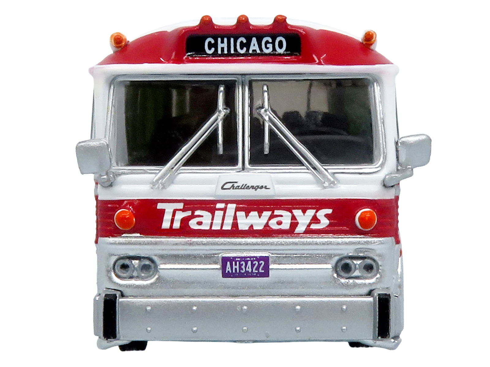 1964 MCI MC-5A Coach Bus "Trailways Chicago" White with Red Stripes "Vintage Bus & Motorcoach Collection" Limited Edition to 504 pieces Worldwide 1/87 (HO) Diecast Model by Iconic Replicas - image 5
