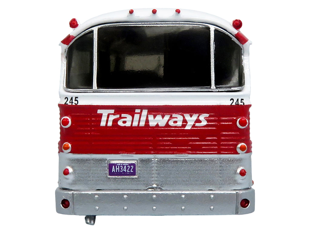 1964 MCI MC-5A Coach Bus "Trailways Chicago" White with Red Stripes "Vintage Bus & Motorcoach Collection" Limited Edition to 504 pieces Worldwide 1/87 (HO) Diecast Model by Iconic Replicas - image 4