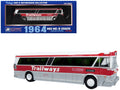 1964 MCI MC-5A Coach Bus "Trailways Chicago" White with Red Stripes "Vintage Bus & Motorcoach Collection" Limited Edition to 504 pieces Worldwide 1/87 (HO) Diecast Model by Iconic Replicas