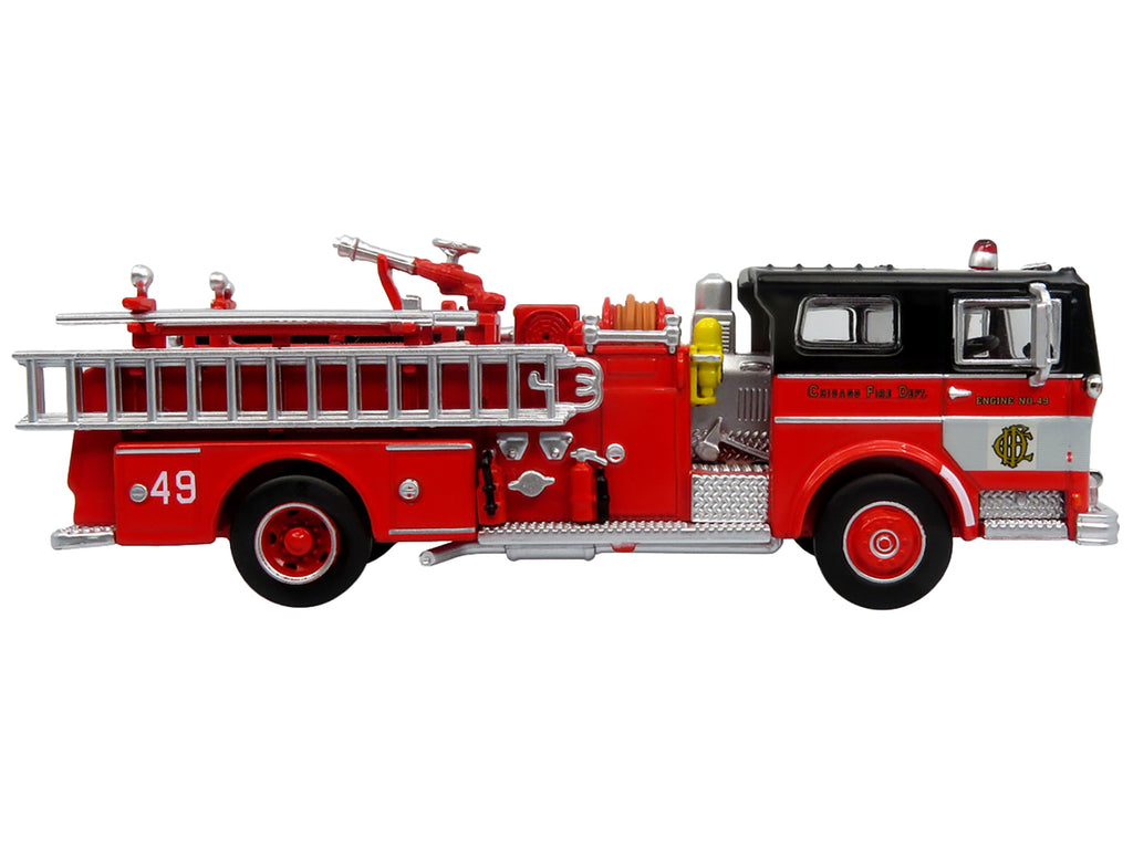 1974 Ward LaFrance Fire Engine "Chicago Fire Department - Engine 49" Red with Black Top "5 Alarm" Series Limited Edition 1/87 (HO) Diecast Model by Iconic Replicas - image 2