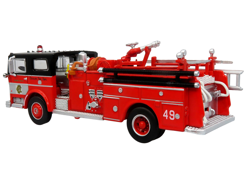 1974 Ward LaFrance Fire Engine "Chicago Fire Department - Engine 49" Red with Black Top "5 Alarm" Series Limited Edition 1/87 (HO) Diecast Model by Iconic Replicas - image 3